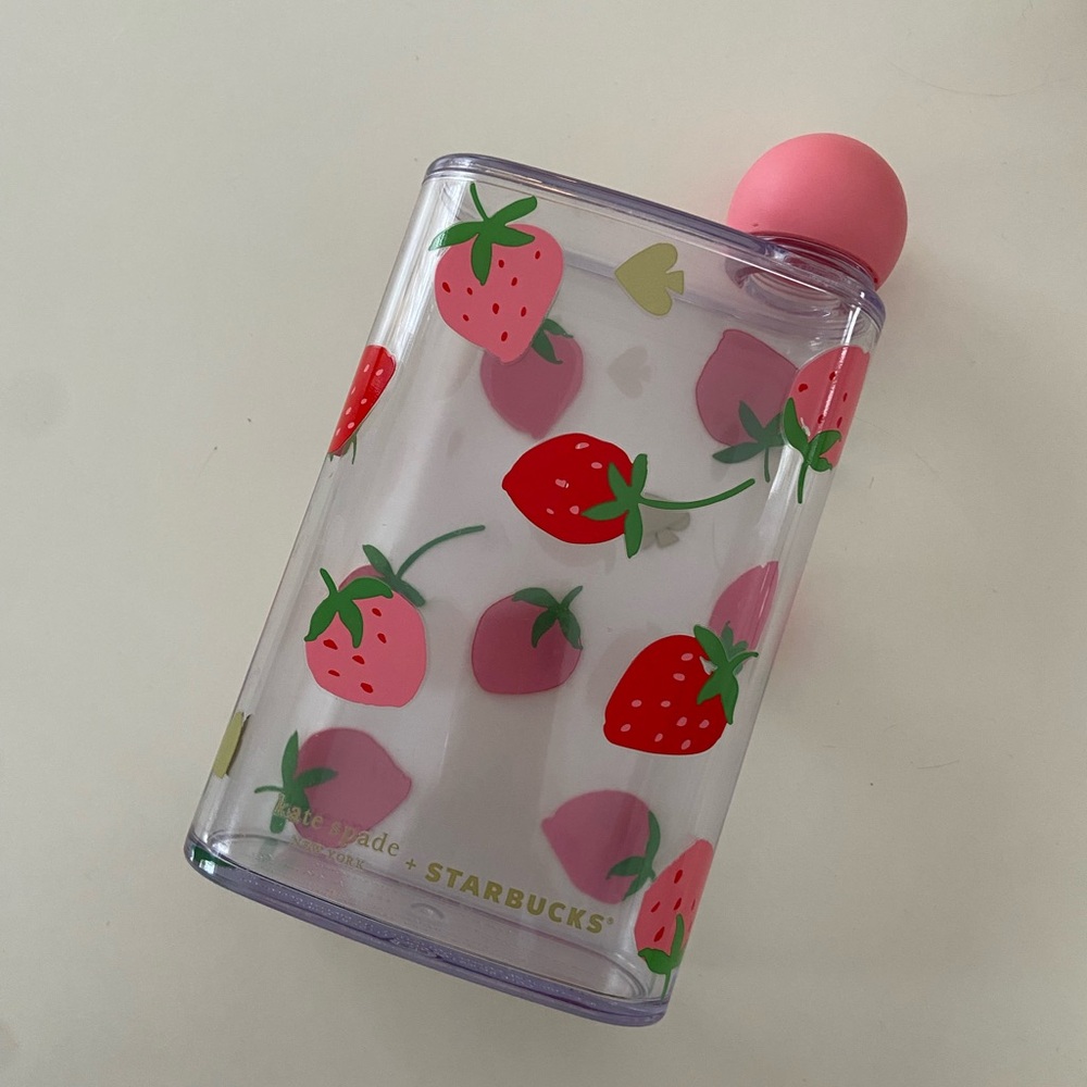 Kate Spade Pink and Red Strawberry Tumbler